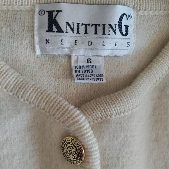 100% Wool Ivory Cardigan - Picture 3 of 6